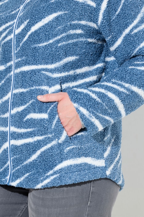 Teddyjacke, Stehkragen, Langarm, Zipper