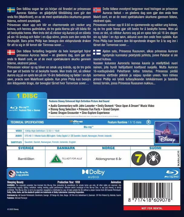 Tornerose / Sleeping Beauty - Disney - Blu-Ray
