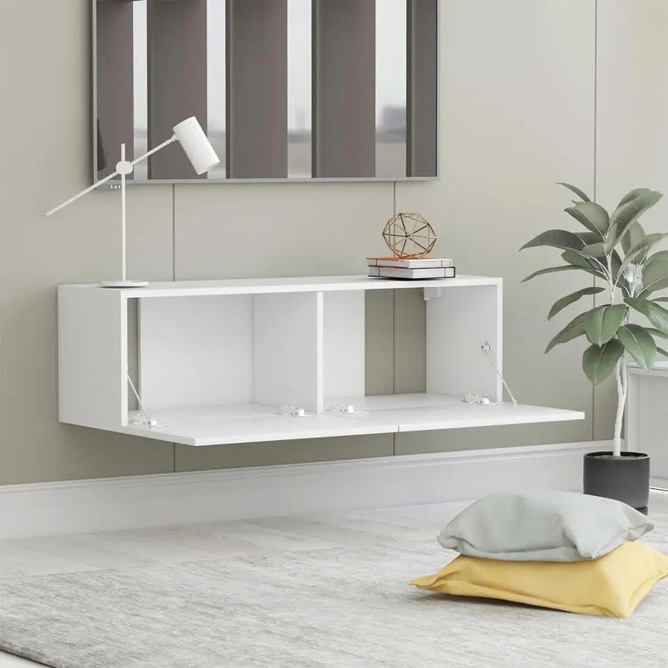 vidaXL - Tv-meubel - Wit - Bewerkt hout