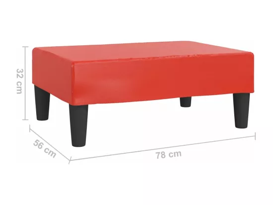 Repose-pied Rouge 78x56x32 cm Similicuir