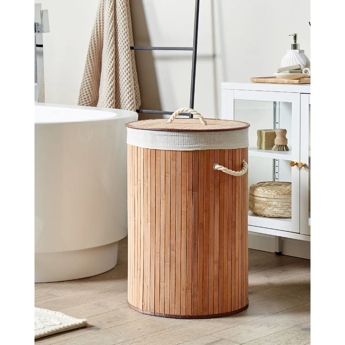 Beliani Panier SANNAR en bambou bois clair 60 cm