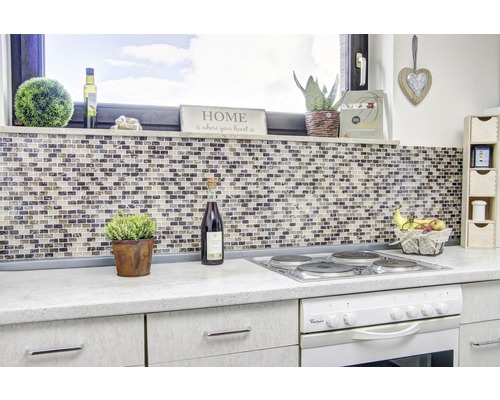 Glasmozaïek met natuursteen XIC B1155 bruin/beige 30x28,5 cm