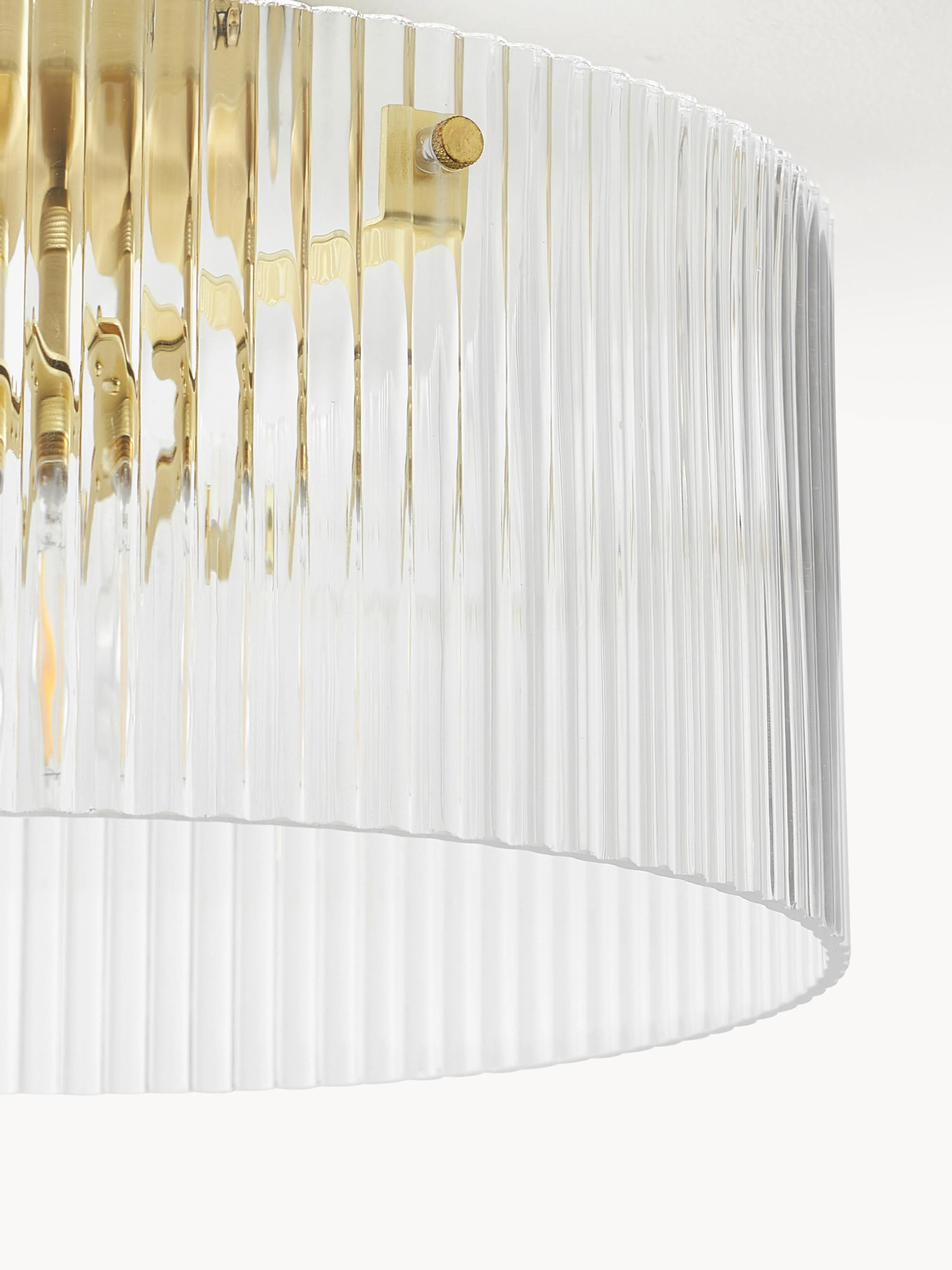 Plafondlamp Emmi van geribbeld glas