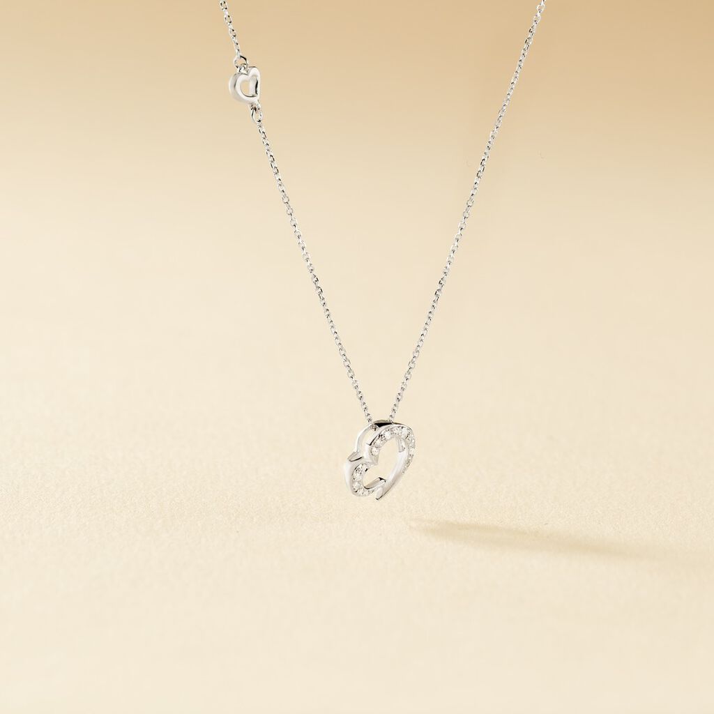 Collier Coeur Ktl Or Blanc Diamant