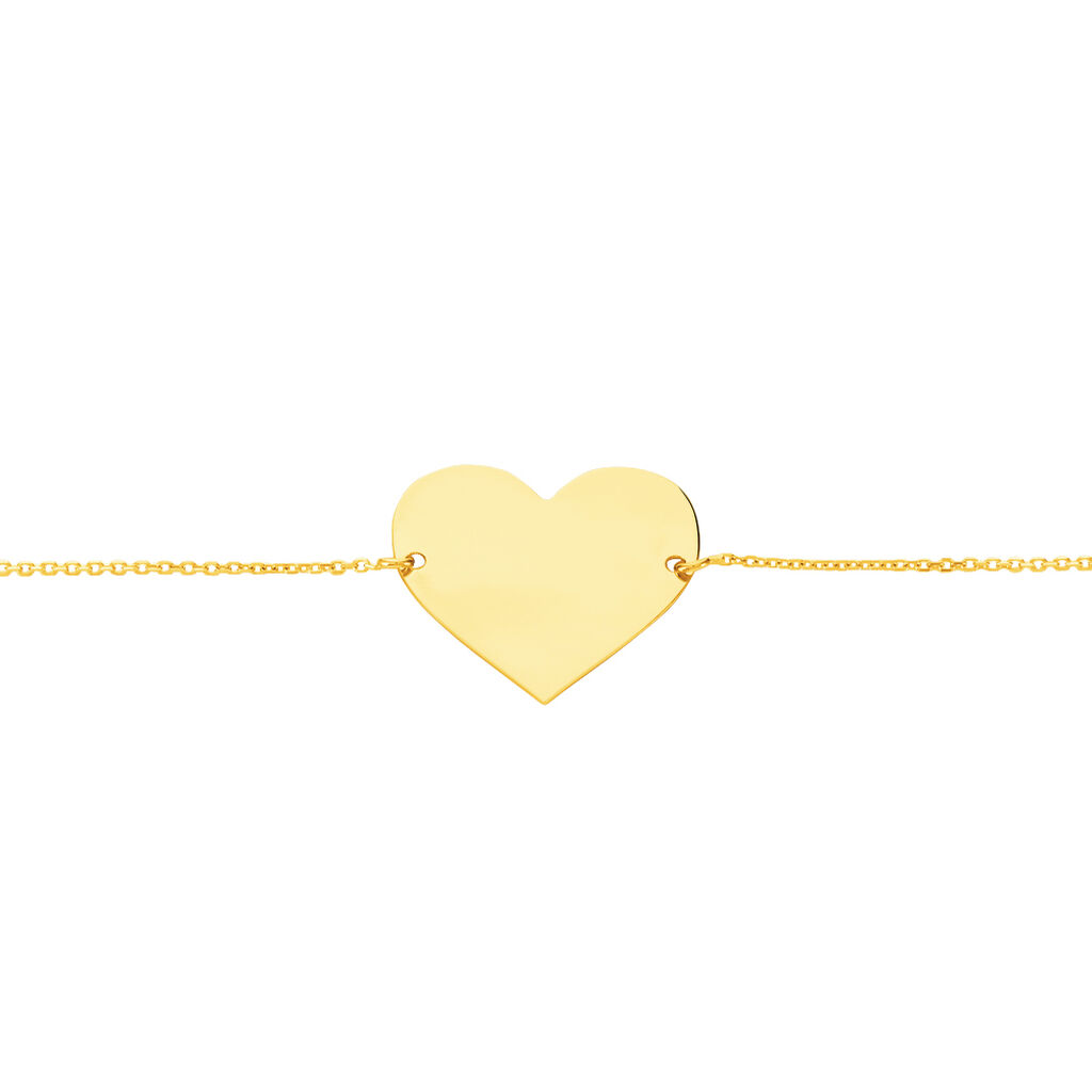 Bracelet Coeur Gravable Or Jaune