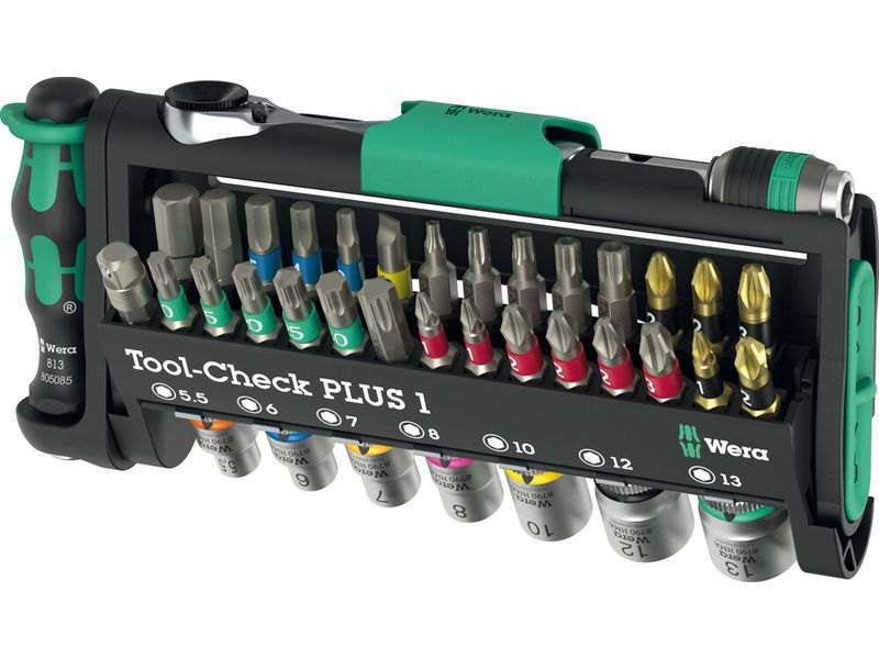 Wera Werkzeug-Set Tool-Check PLUS 1, 39-teilig Bits-Sortiment mit Ratsche   Nüssen