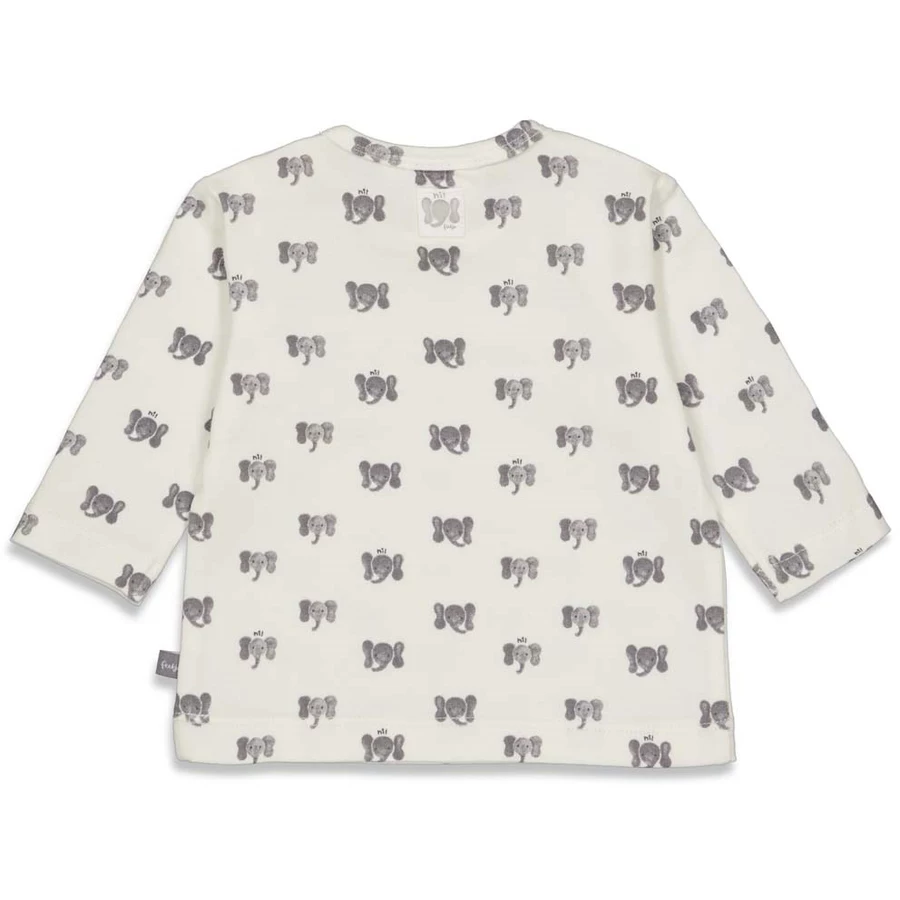 Feetje Langarmshirt Hi Elephant Offwhite