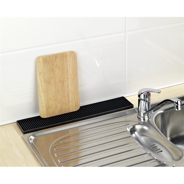 Tapis égouttoir Slim noir 42 x 8 cm Wenko by Maximex