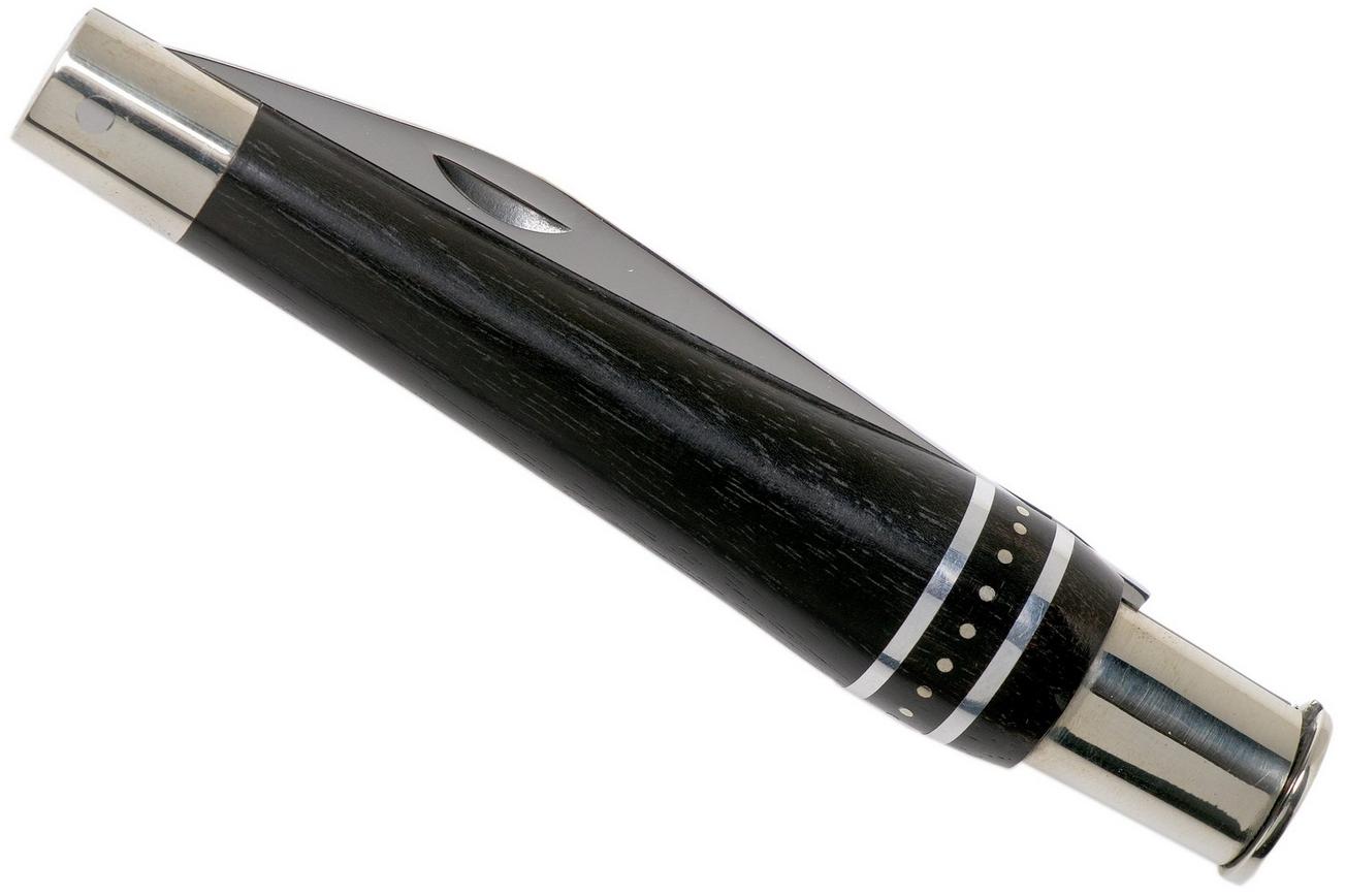 Nontron No. 22 Nickel Silver Turning Ferrule, Marquetry Ebony Aluminium, double ferrule NN22DVEBALU zakmes