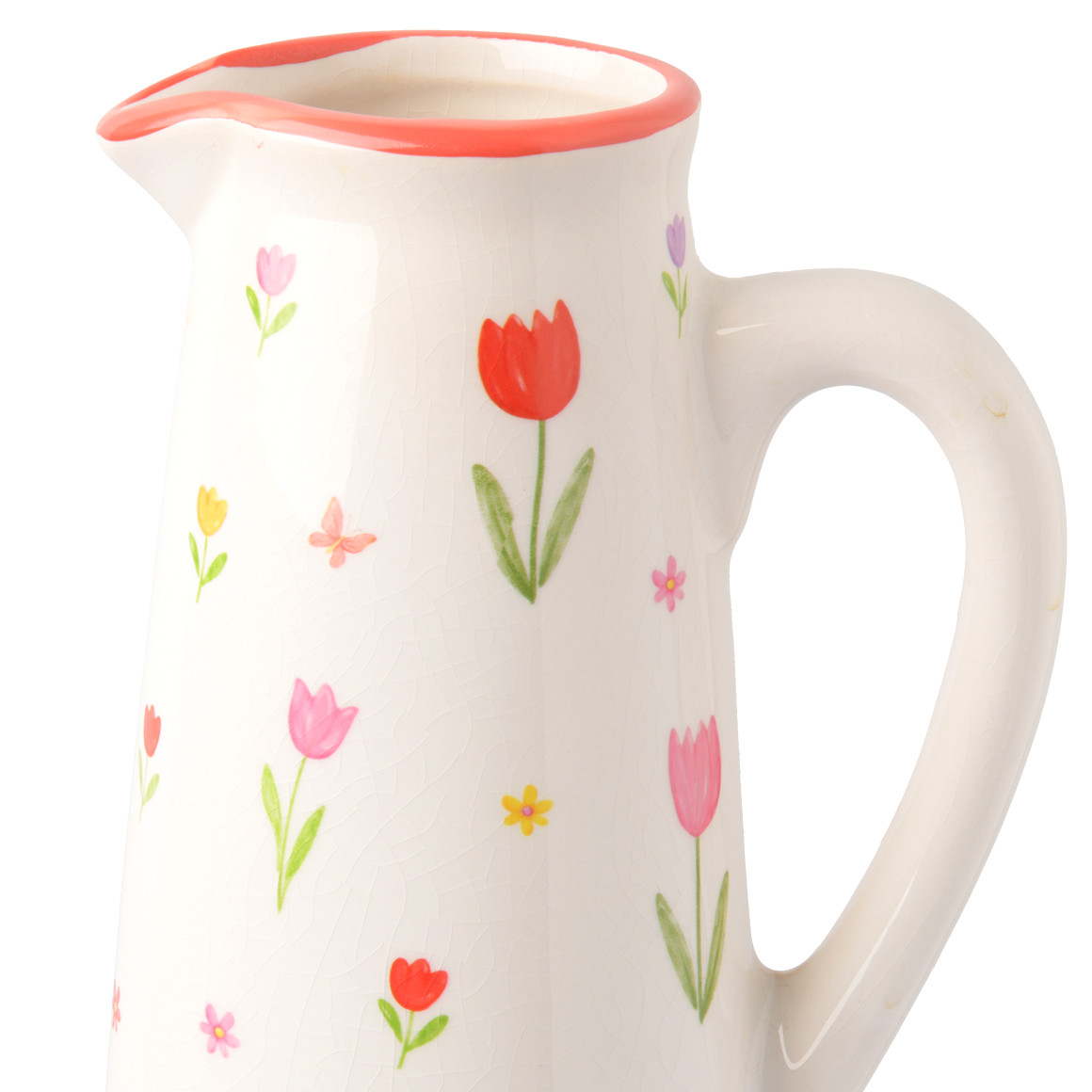 My Home Deko-Krug mit Tulpen-Motiv weiss