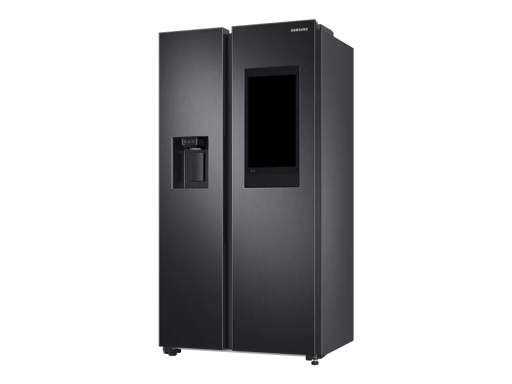 Samsung Family Hub RS6HA8891B1 - Køleskab/fryser - side-by-side med vanddispenser, isdispenser - Wi-Fi - bredde: 91.2 cm - dybde: 71.6 cm - højde: 178 cm - 614 liter - Klasse E - premium sort stål/sort