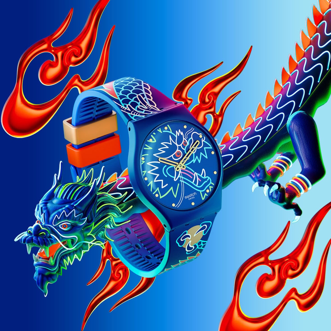 Swatch Original 34 Biosourced Dragon in Waves