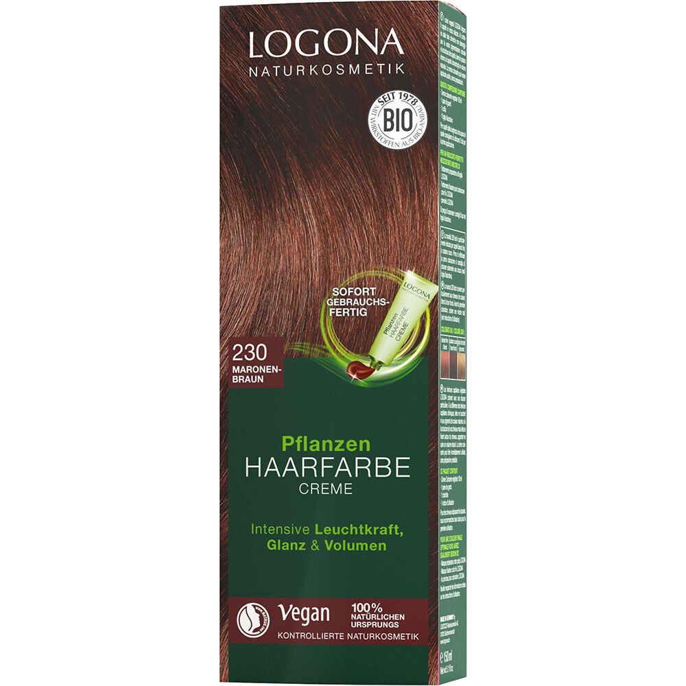 LOGONA Naturkosmetik Pflanzen-Haarfarbe Creme 230 Maronenbraun