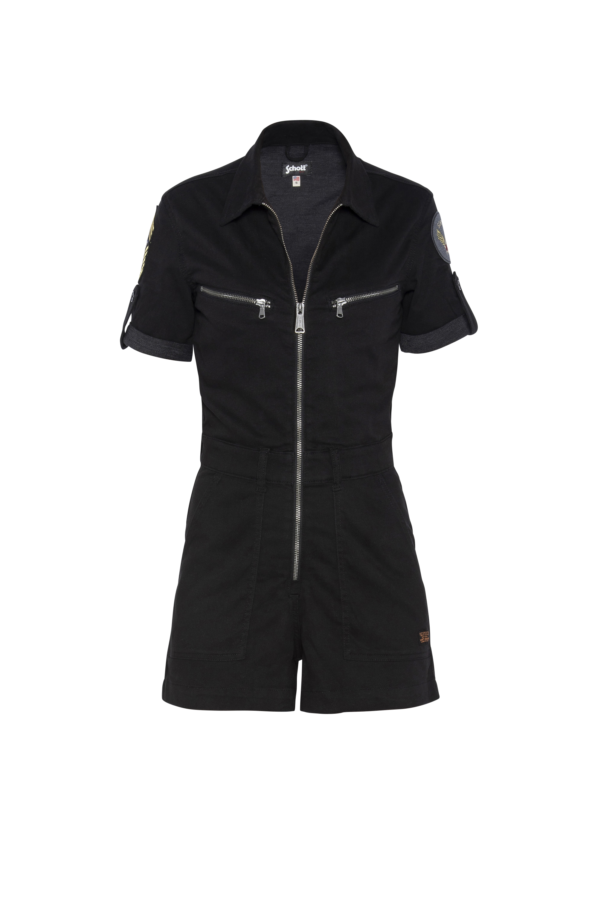SCHOTT Combi-short badgée en coton mélangé  TRSWIFTW Noir