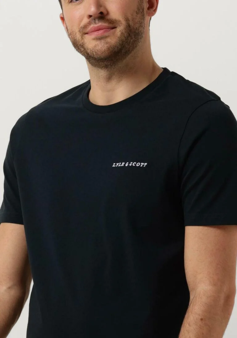 LYLE & SCOTT donkerblauwe lyle & scott t-shirt embroidered t-shirt