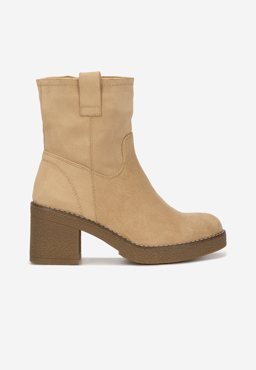 Bottines à talon beige Livona