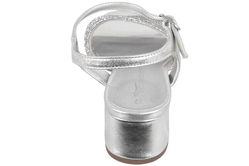 TAMARIS SANDAL PÅ HÆL I PLATINUM PU