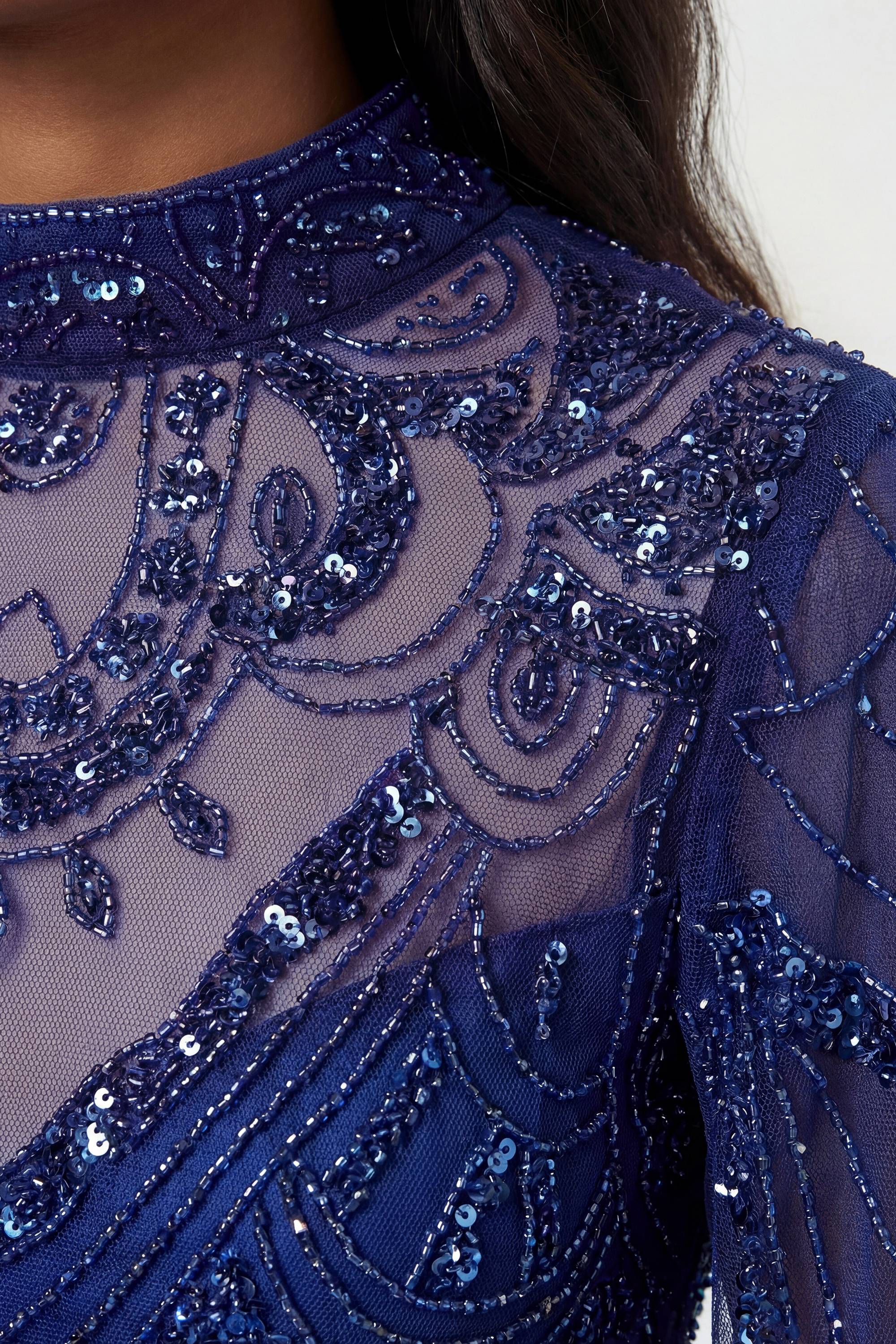 KarenMillen Robe Mi-longue Tissée À Cape Ornée De Perles Petite Premium
