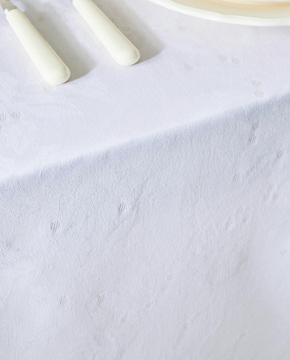 TOALHA DE MESA DE NATAL COM ESTAMPA FLORAL E GLITTER