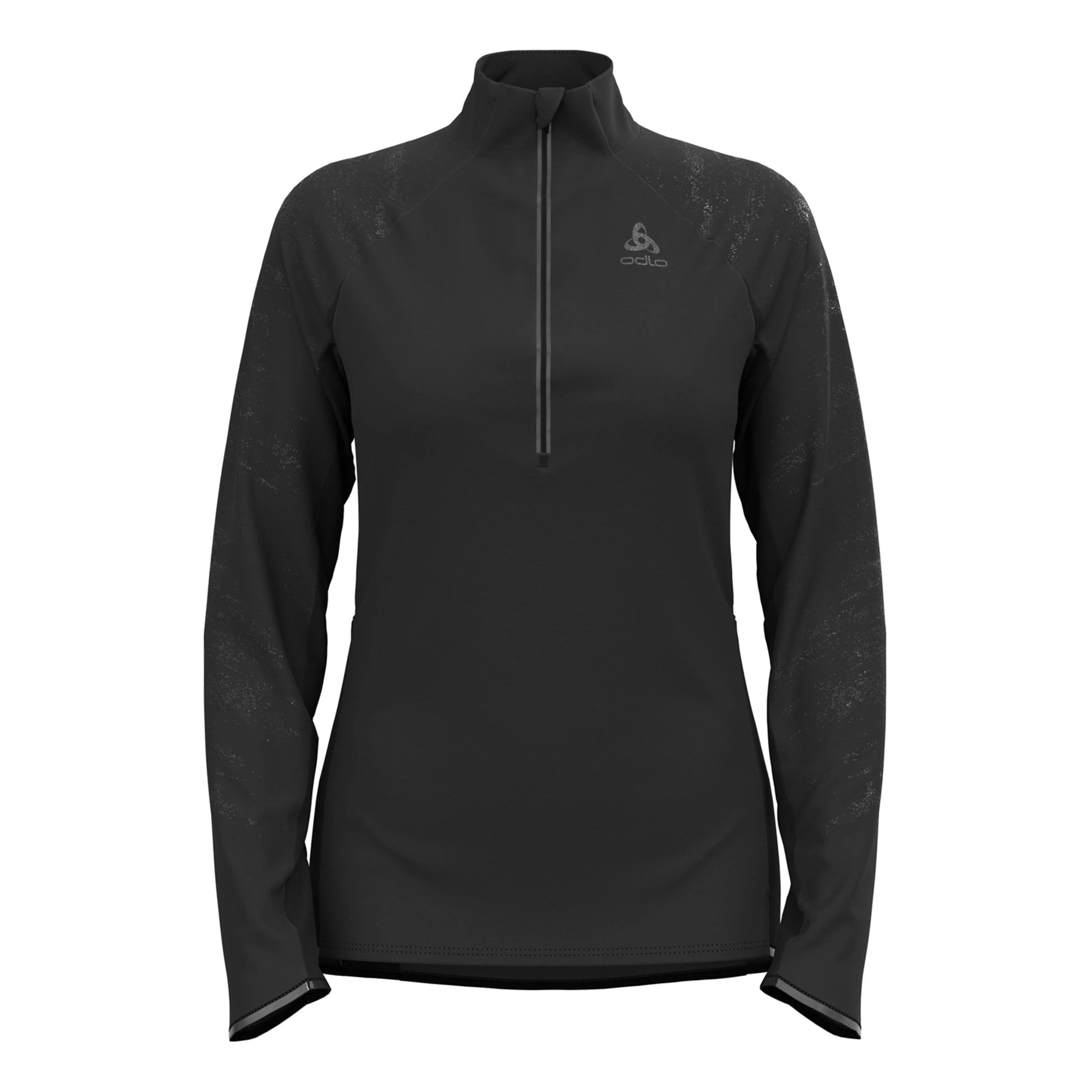 Odlo Zeroweight Ceramiwarm Reflective Mid Layer Half-Zip Top De Course Femmes - Noir