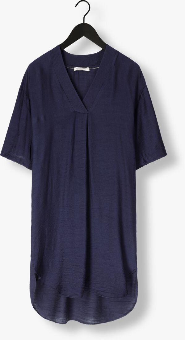 donkerblauwe co'couture mini jurk caryn pleat tunic dress