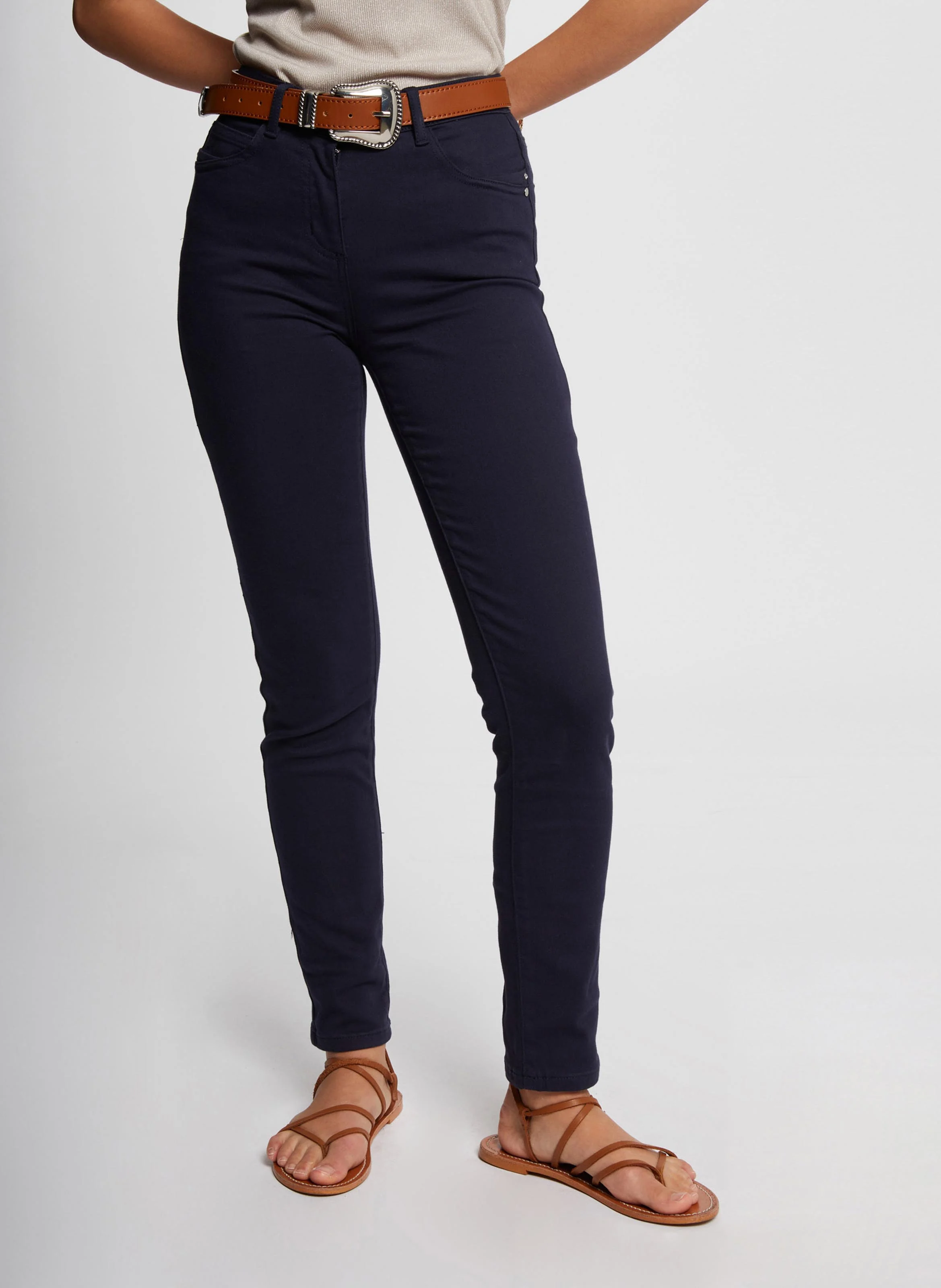 PRETTY - Jean skinny en coton mélangé| Bleu