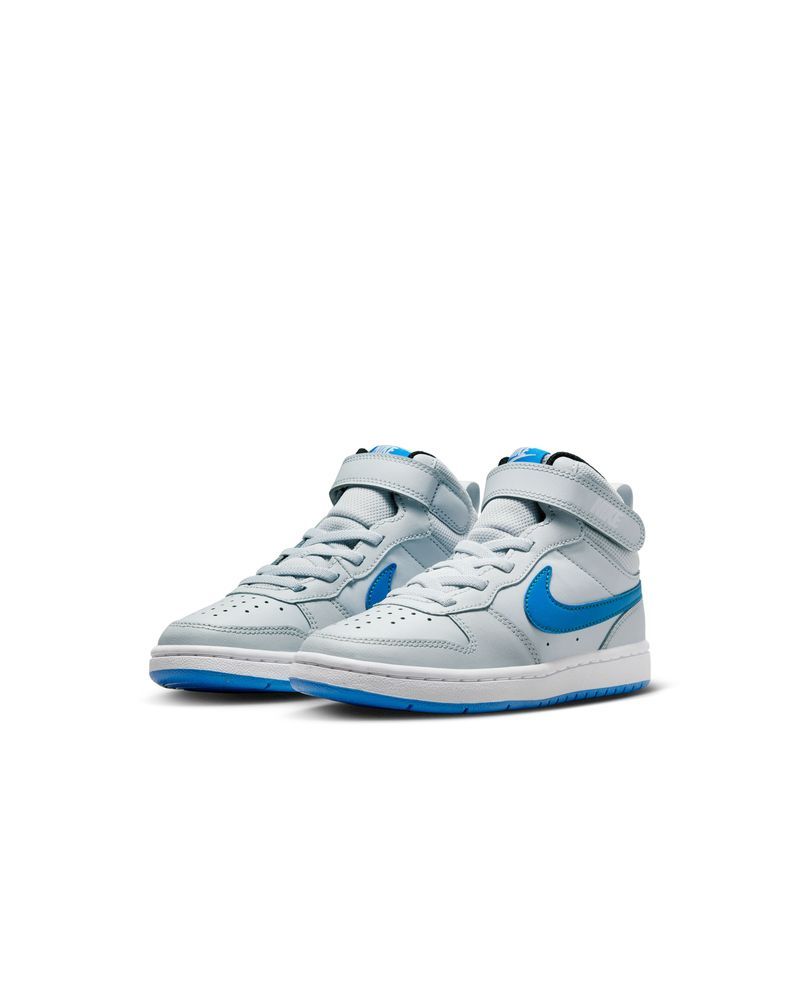 Chaussures Nike Court Borough Mid 2 Gris & Bleu pour enfant