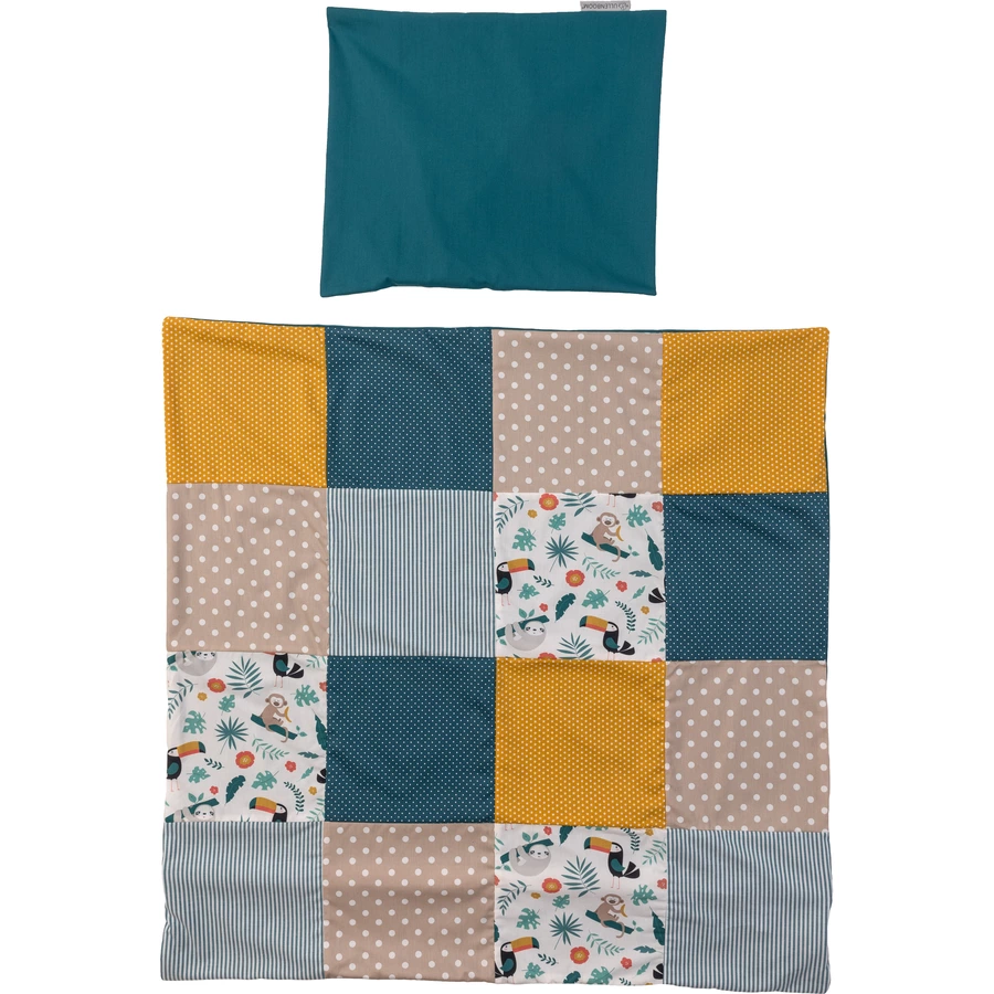 Ullenboom Bettwäsche-Set 80x80 cm und Kissenbezug 35x40 cm - Dschungel
