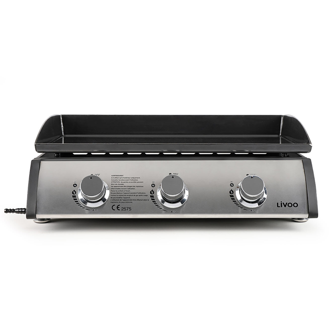 Livoo Plancha gaz 3 bruleurs noir/gris