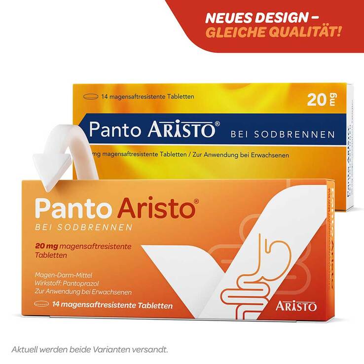 Panto Aristo bei Sodbrennen 20 mg Pantoprazol magensaftresistent Tabletten, 7 St