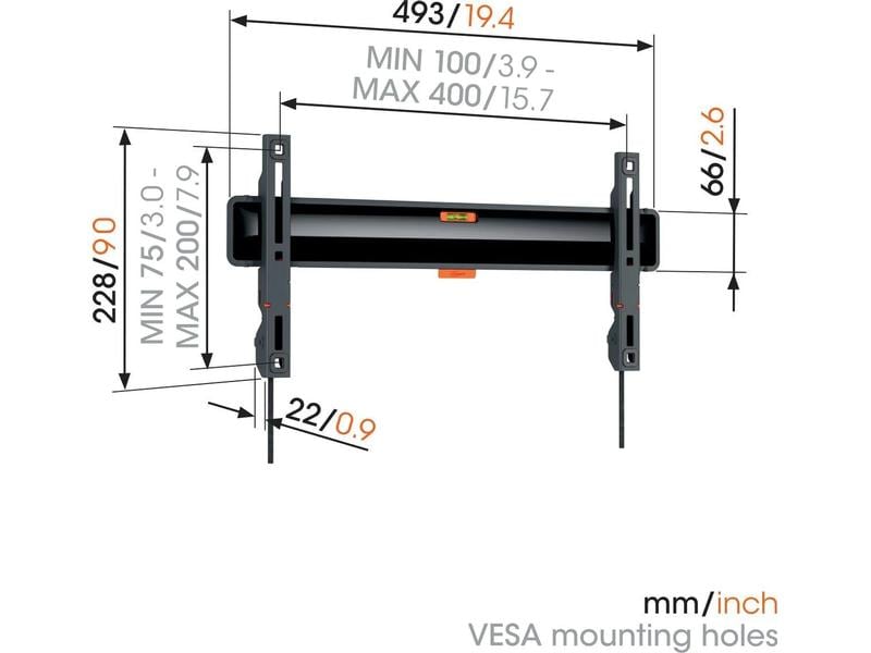 Vogel's Wandhalterung TVM 3405 SP Schwarz Flache OLED TV-Wandhalterung