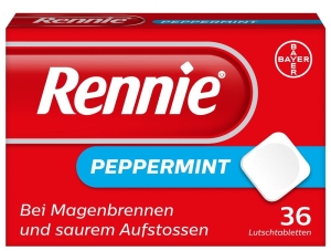 RENNIE Pfefferminze Lutschtabletten, 36 Stück