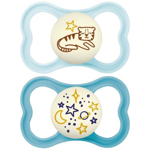 Lot de 2 sucettes Supreme dès 18 mois Planet Love Night - Coloris aléatoire - MAM