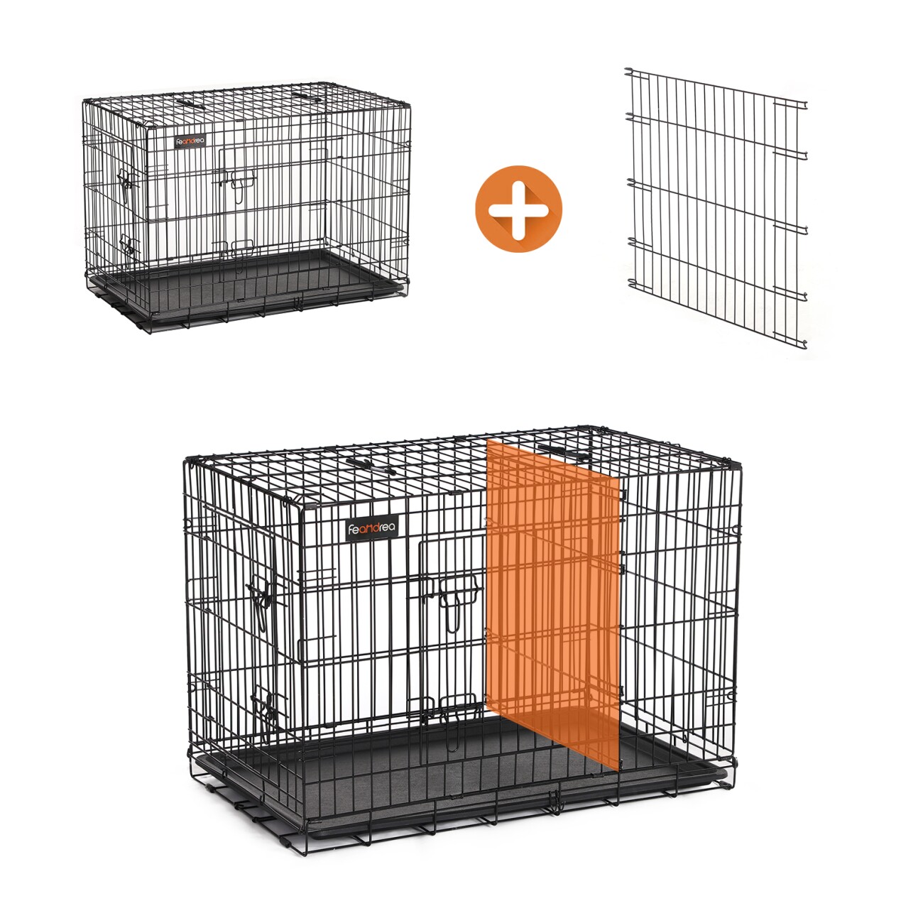FEANDREA Hundekäfig mit Trennwand