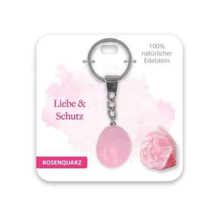 bb Klostermann Schlüsselanhänger Edelstein Rosenquarz