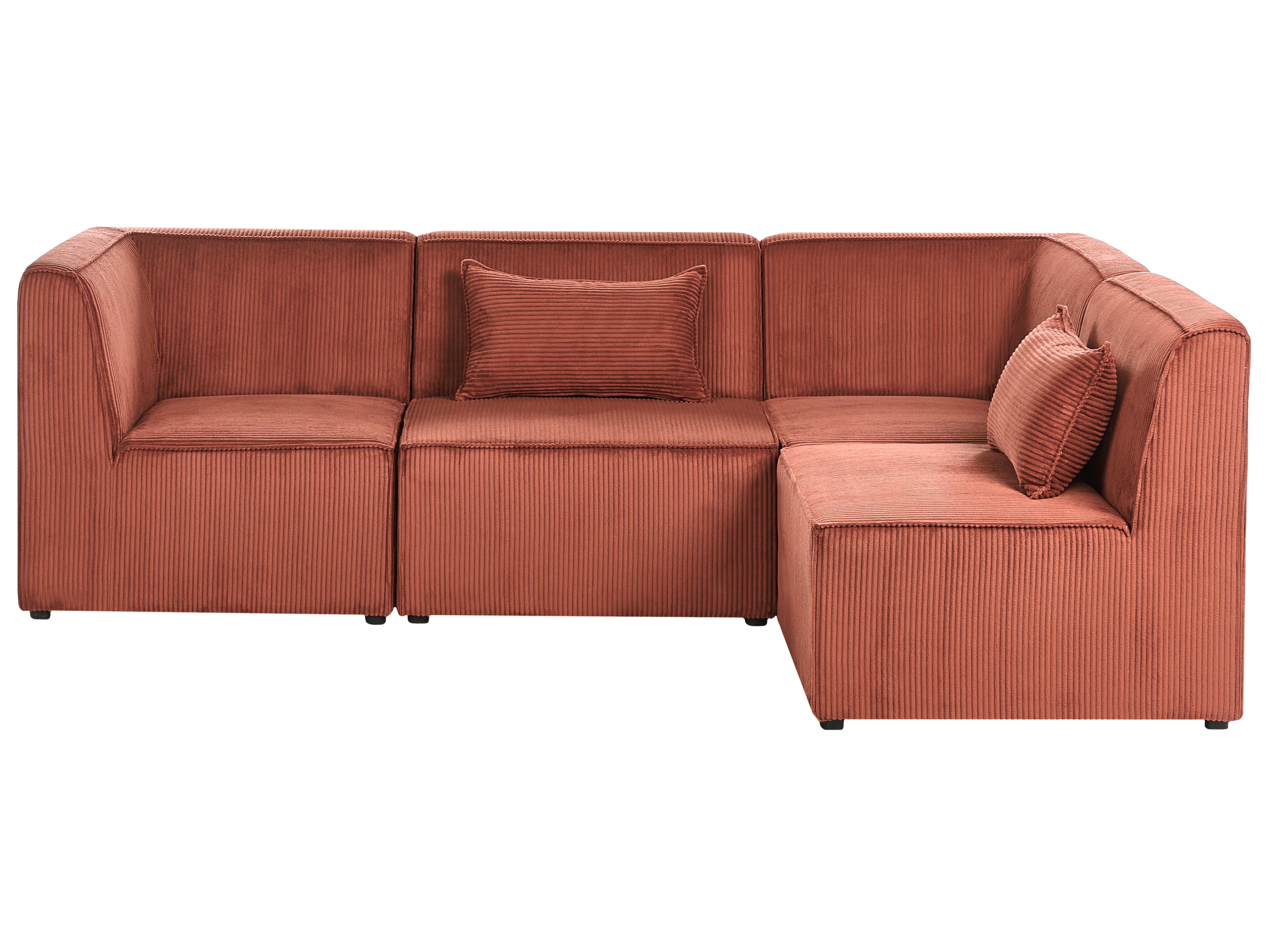 Modulaire hoekbank 4-zits LEMVIG Corduroy Goudbruin linkszijdig