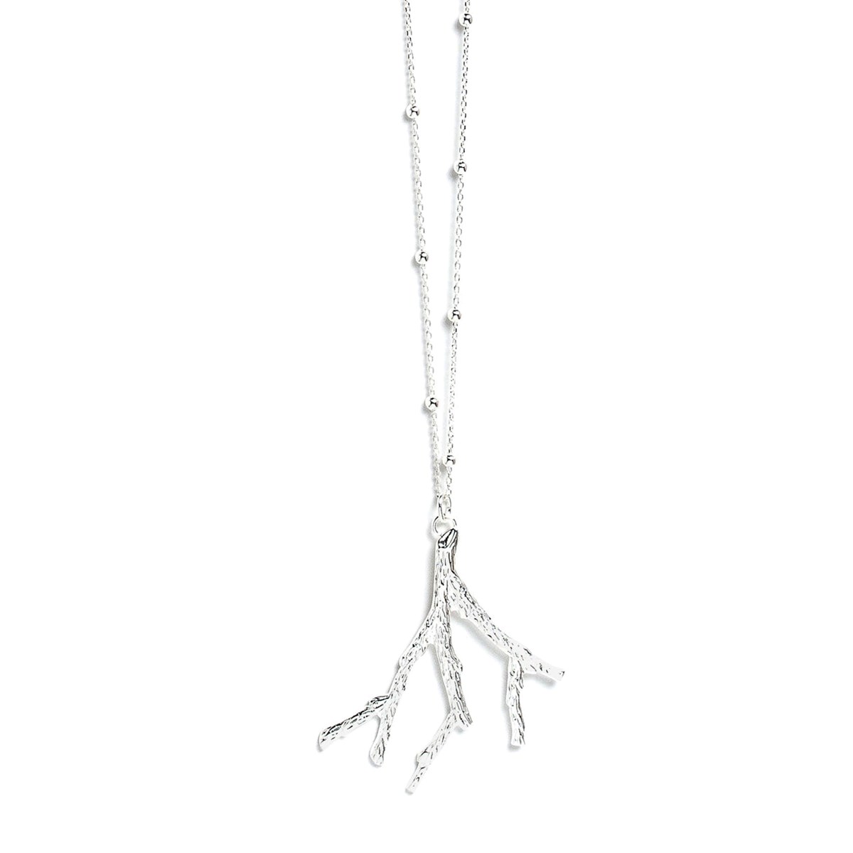 sautoir corail plaqué argent - PALLAS
