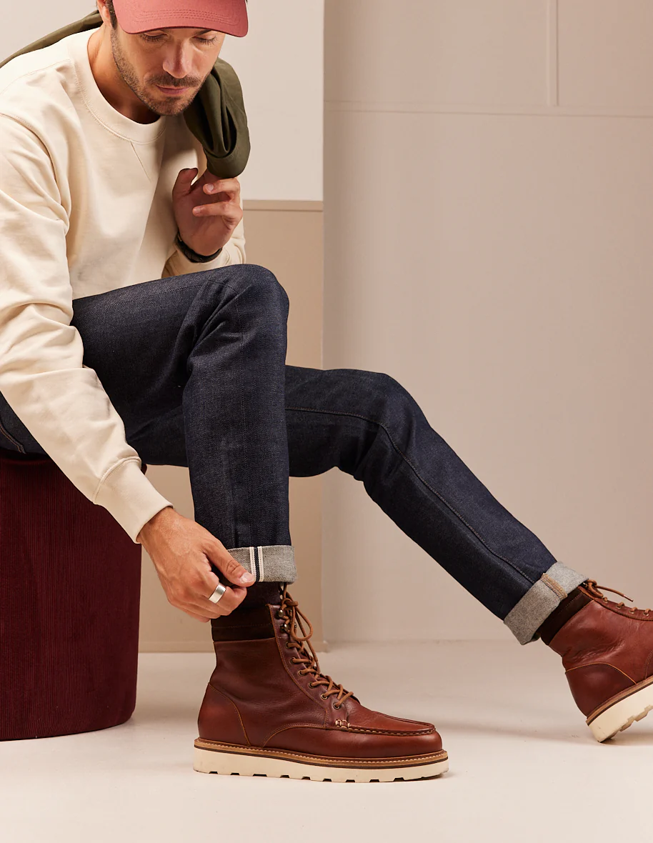 Bottines Bastien - Cuir pull-up terracotta