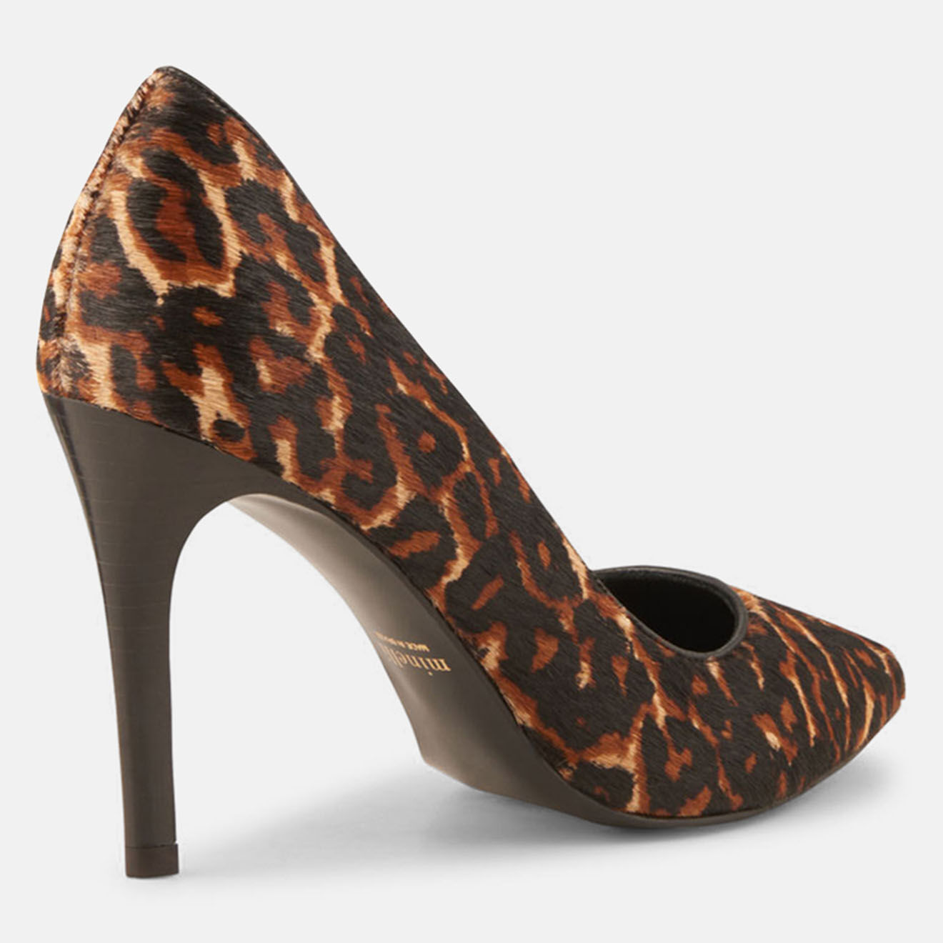 Minelli Escarpins en Cuir façon poulain Louise léopard - Talon 9 cm