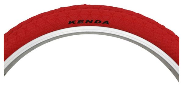 Pneu bmx 20 x 1.95 kenda slick rouge tr (50-406)