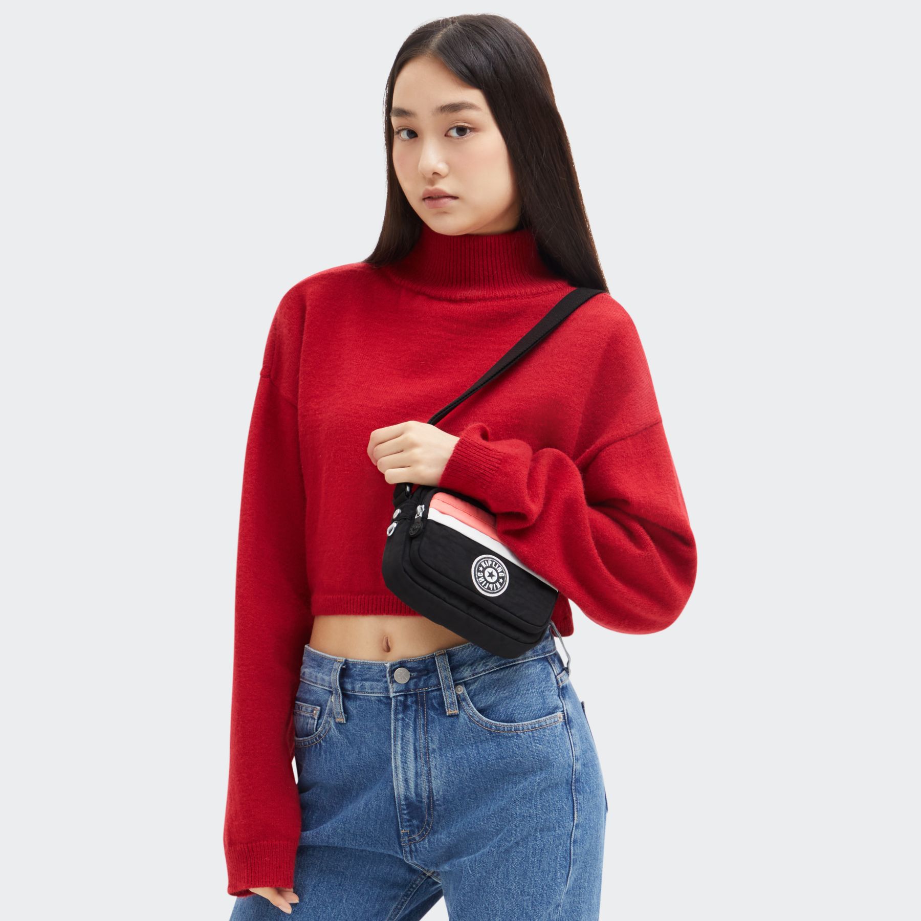 SISKO Petit sac bandoulière avec lanière ajustable - Jazzy Black Block