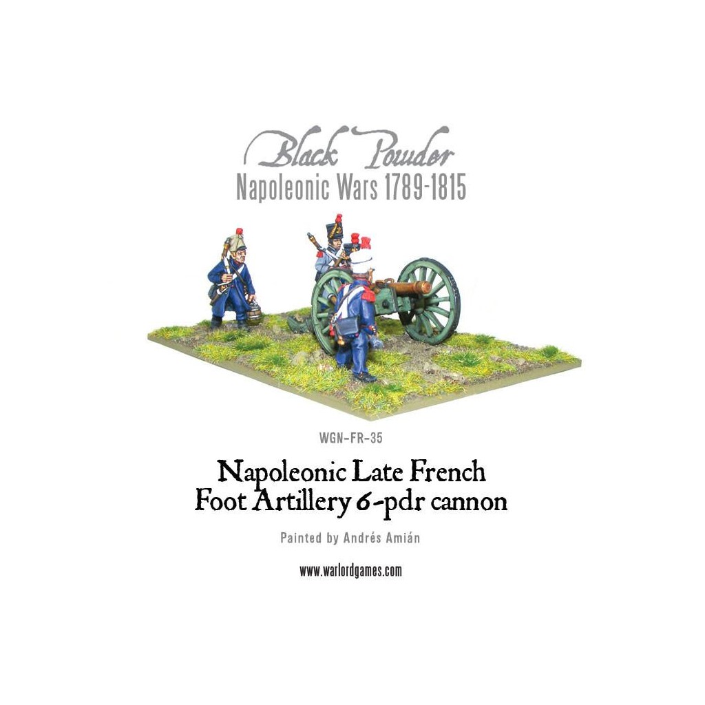 Napoleonic Late French Foot Artillery 6-pdr cannon