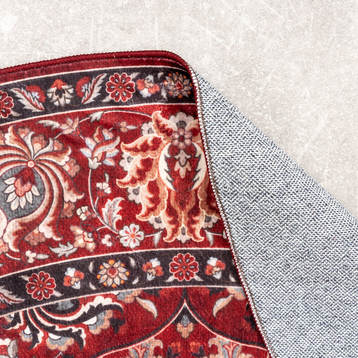 Rond vintage vloerkleed - Imagine Medaillon Rood | Rijk