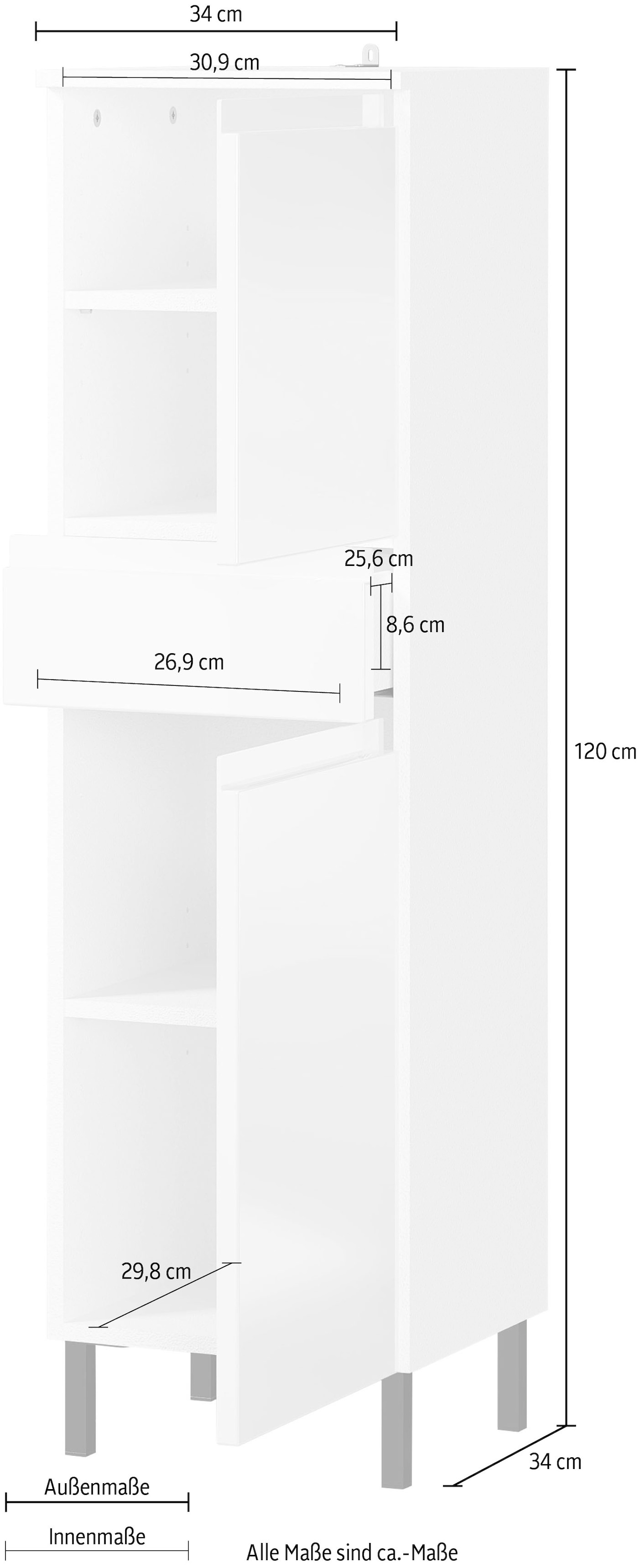 GERMANIA Midischrank »Scantic« 1 Stk. tlg. mit griffloser Optik