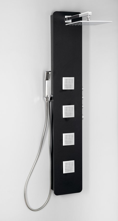 Polysan Spirit douchepaneel 155x25cm zwart mat