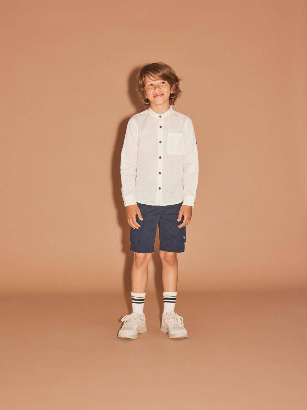 NAME IT regular fit chino short NKMSILAS donkerblauw