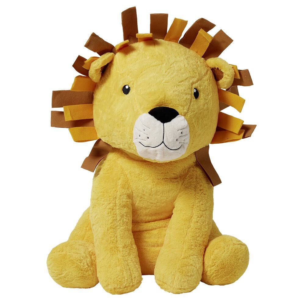 Peluche lion polyester 80x50x48cm jaune