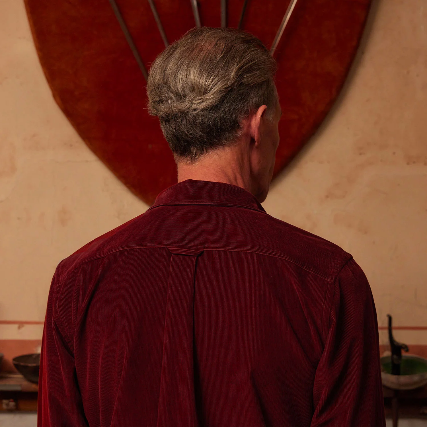 Burgundy velvet shirt