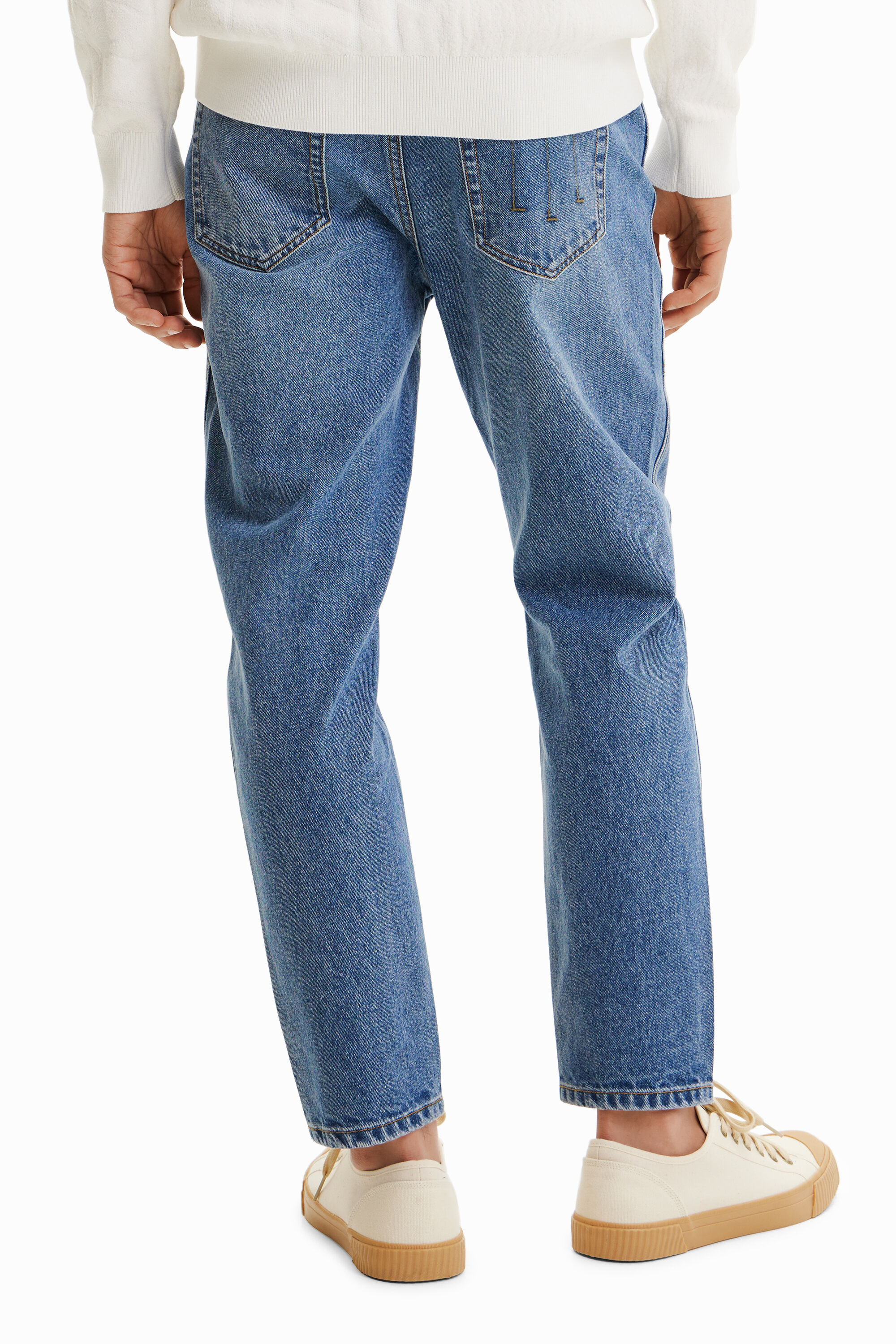 Jean droit patchwork
