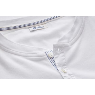 Herren-Henley-Shirt Halbarm, Weiß